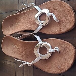 Vionic Karina Gold White Wedge Sandal  Size 10